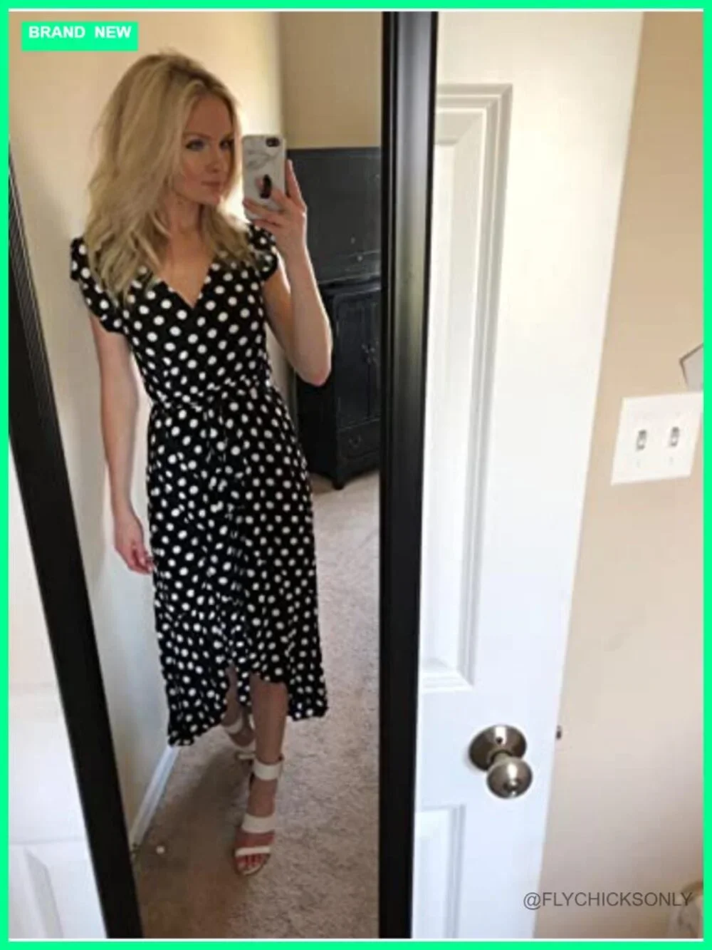 Flowy V-Neck Maxi Dress High Low Hem Ruffle Sleeves